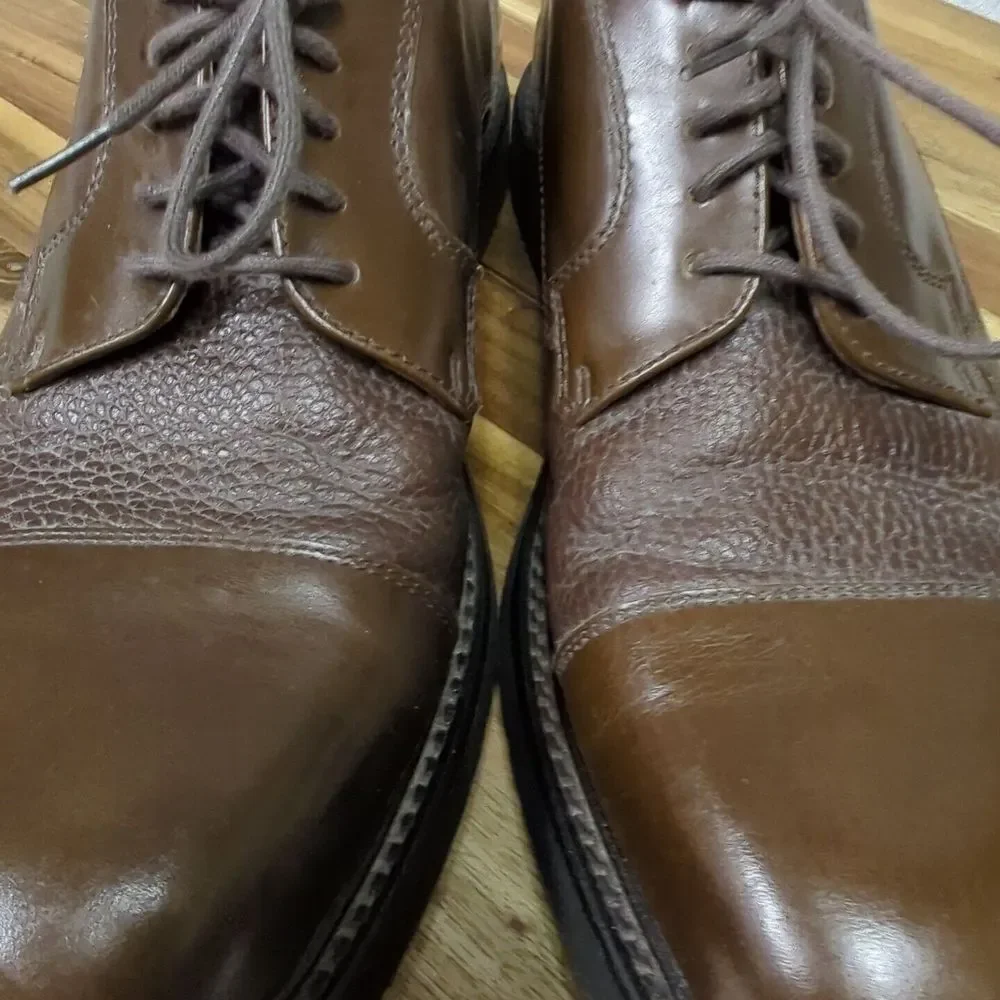 Florsheim FLS Shoes Mens 9 M‎ Brown Leather Midtown Cap Toe Lace Up Oxfords